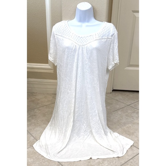 Charming Charlie Dresses & Skirts - NEW Charming Charlie White Dress Night Dress Size XL Semi Sheer Comfort NWT‎
